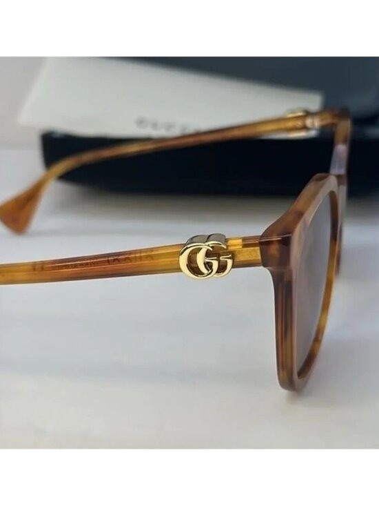 New- Authentic ?GG1071S 003 55 GUCCI HAVANA CAT-EYE SUNGLASSES main image 12